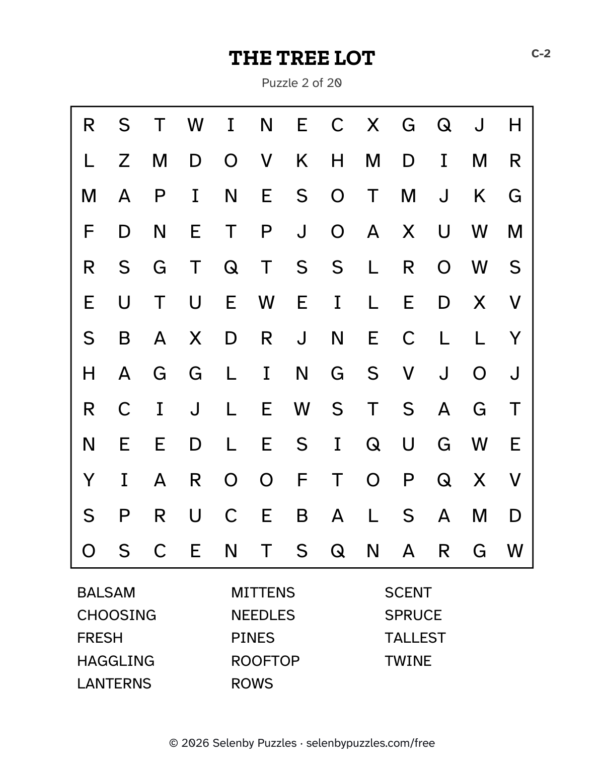 Large print word search: the free page