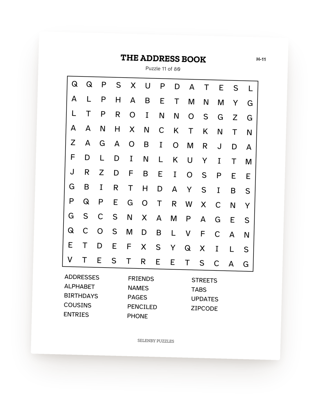 A real page from the Large print puzzles shelf