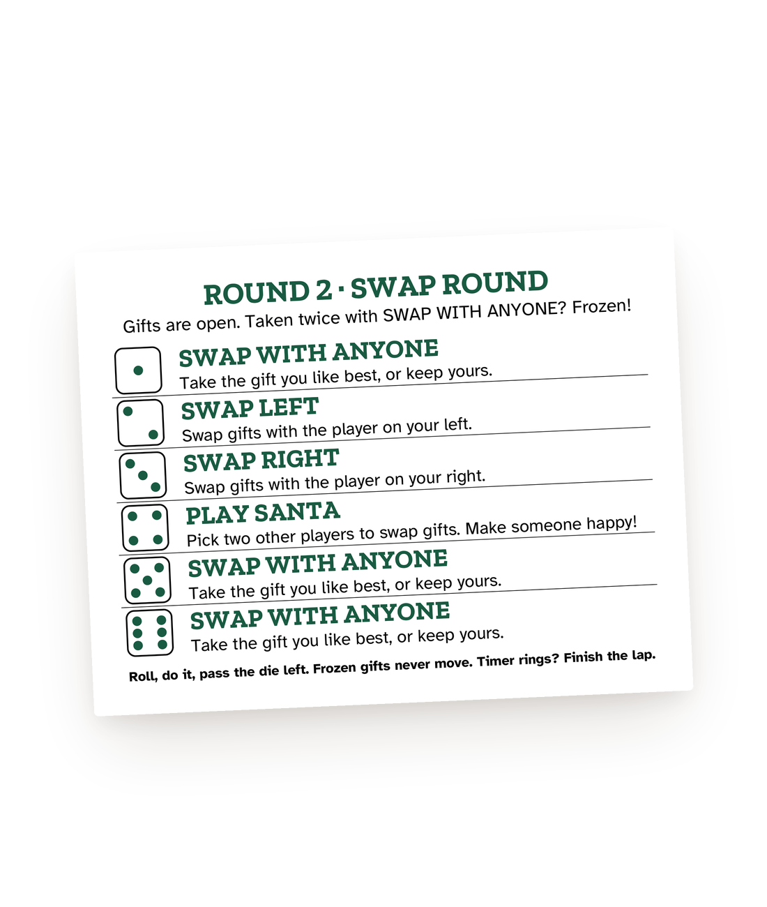 A page from one of our printable Office party games