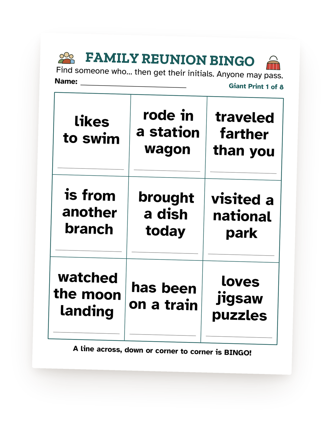 A real page from the Family reunion shelf